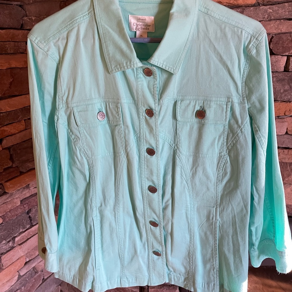 Christopher&Banks 3/4 Sleeve light Jean Jacket